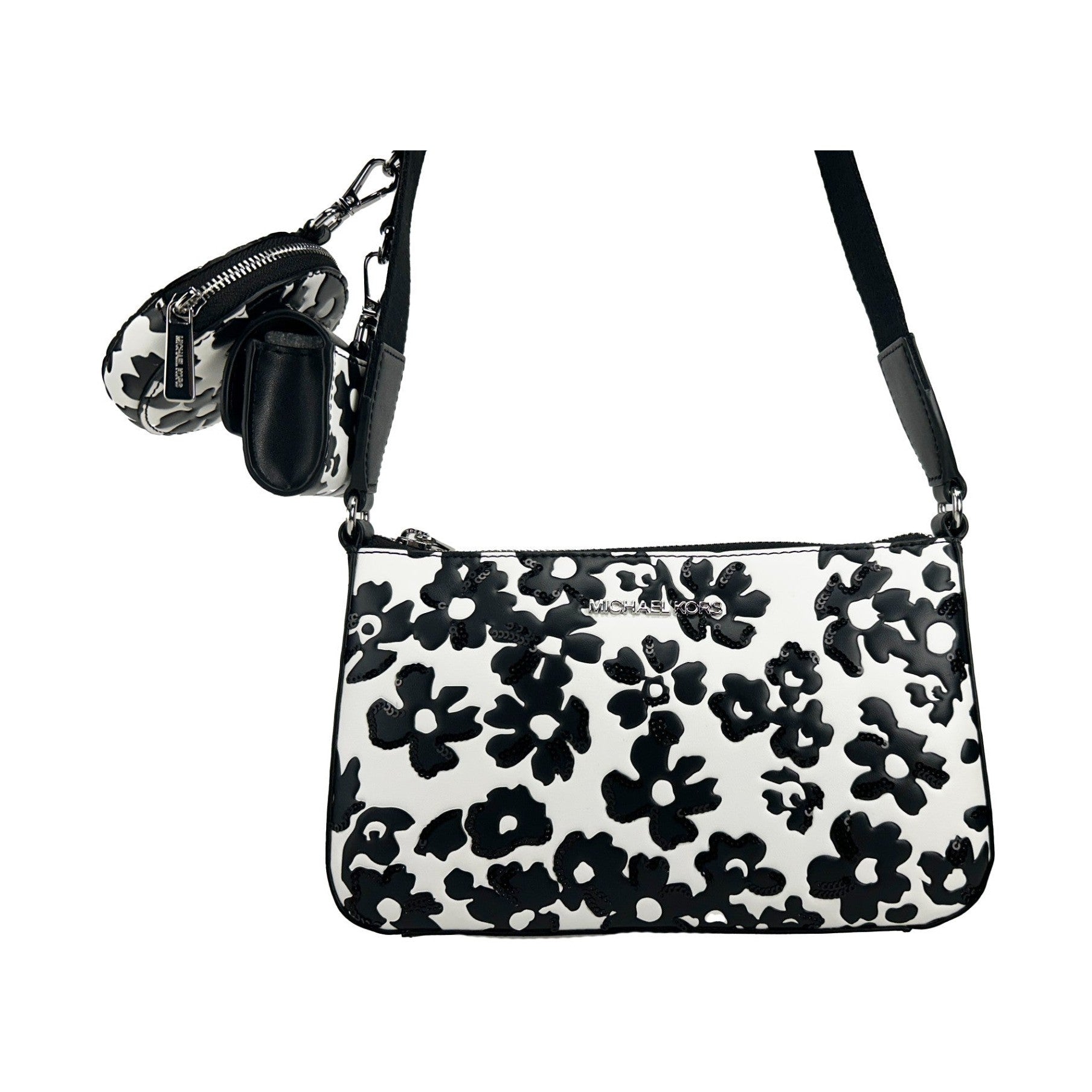 Michael Kors Floral Crossbody Tech Attachment Bag Purse