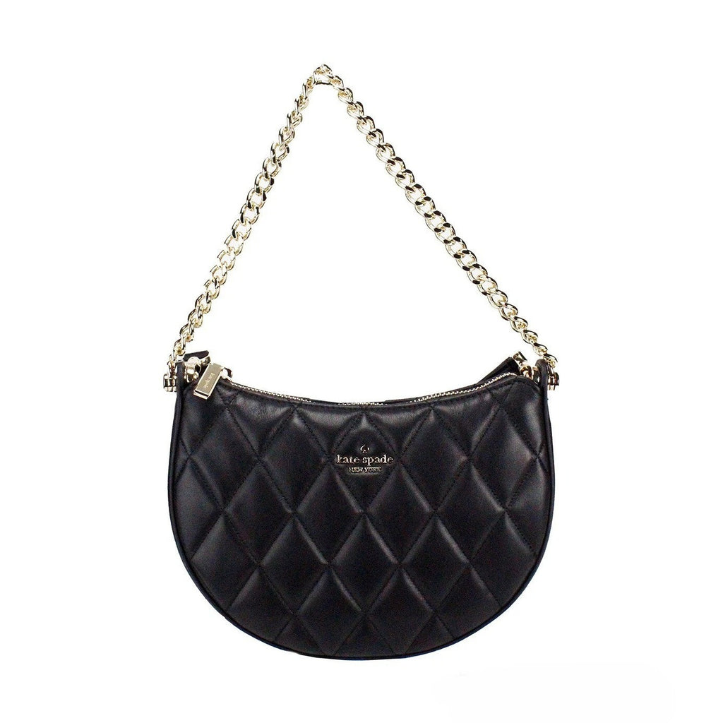 Kate Spade Carey Small Black Quilted Leather Zip Top Crossbody Bag