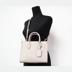 Michael Kors Mirella Small Powder Blush Canvas Shopper Crossbody Handbag Purse