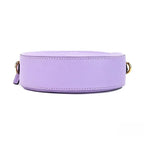 Versace Round Disco Lilac Pebbled Leather Camera Case Crossbody Bag Purse