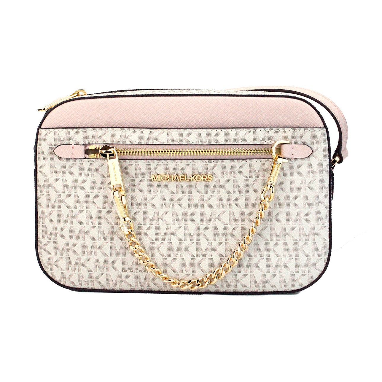 Michael Kors Adult Saffiano Leather Chain Zip Crossbody Handbag