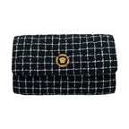 Versace Wallet On A Chain Fabric Black Crossbody Bag