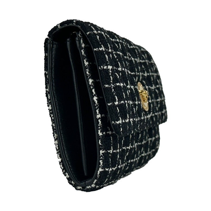 Versace Wallet On A Chain Fabric Black Crossbody Bag