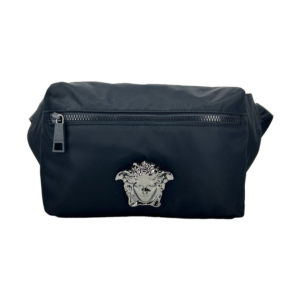 Versace Medusa Black Nylon Belt Bag Waist Fanny Pack Purse