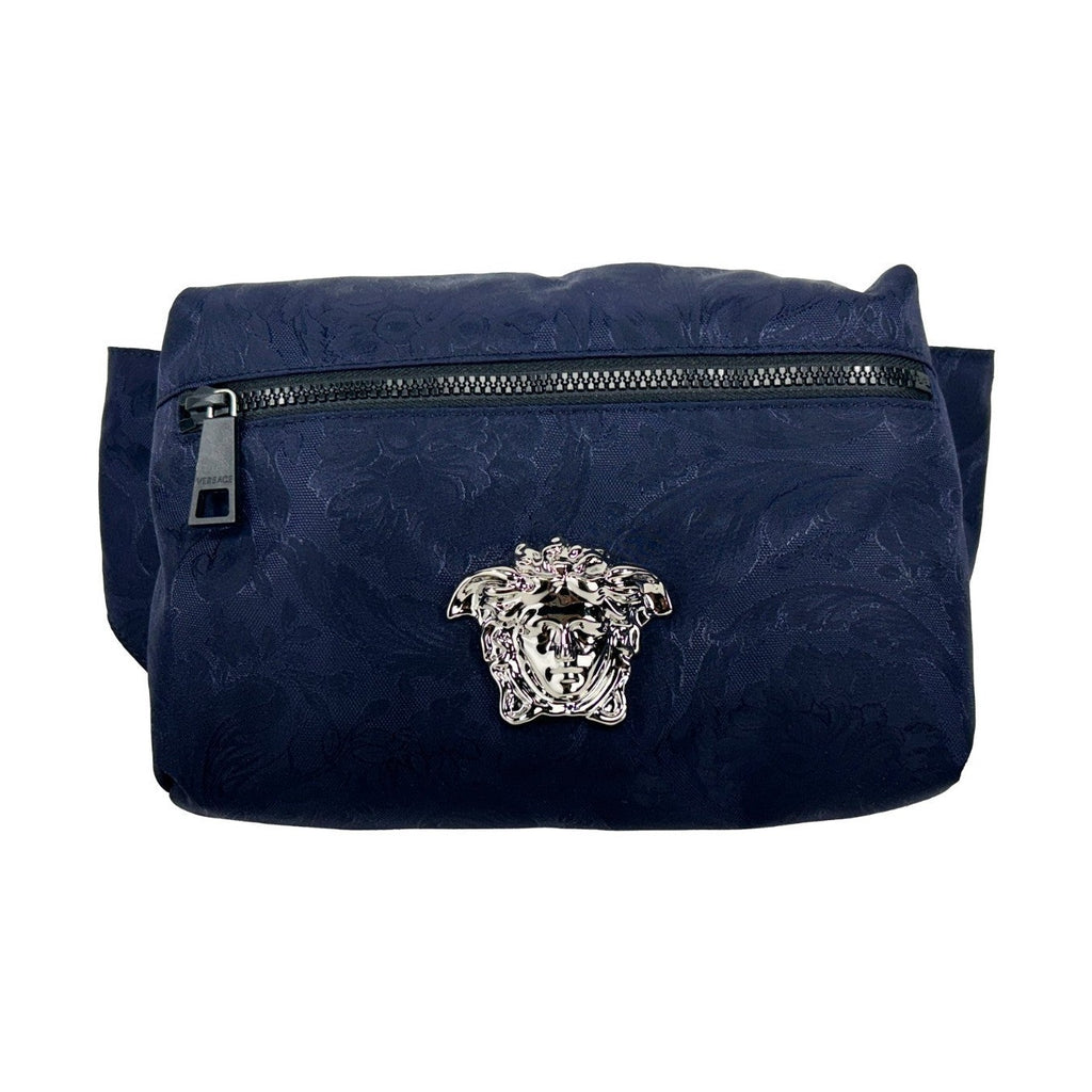 Versace Medusa Navy Nylon Belt Bag Waist Fanny Pack Purse