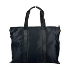 Versace Black Nylon Fabric La Medusa Shoulder Tote Bag