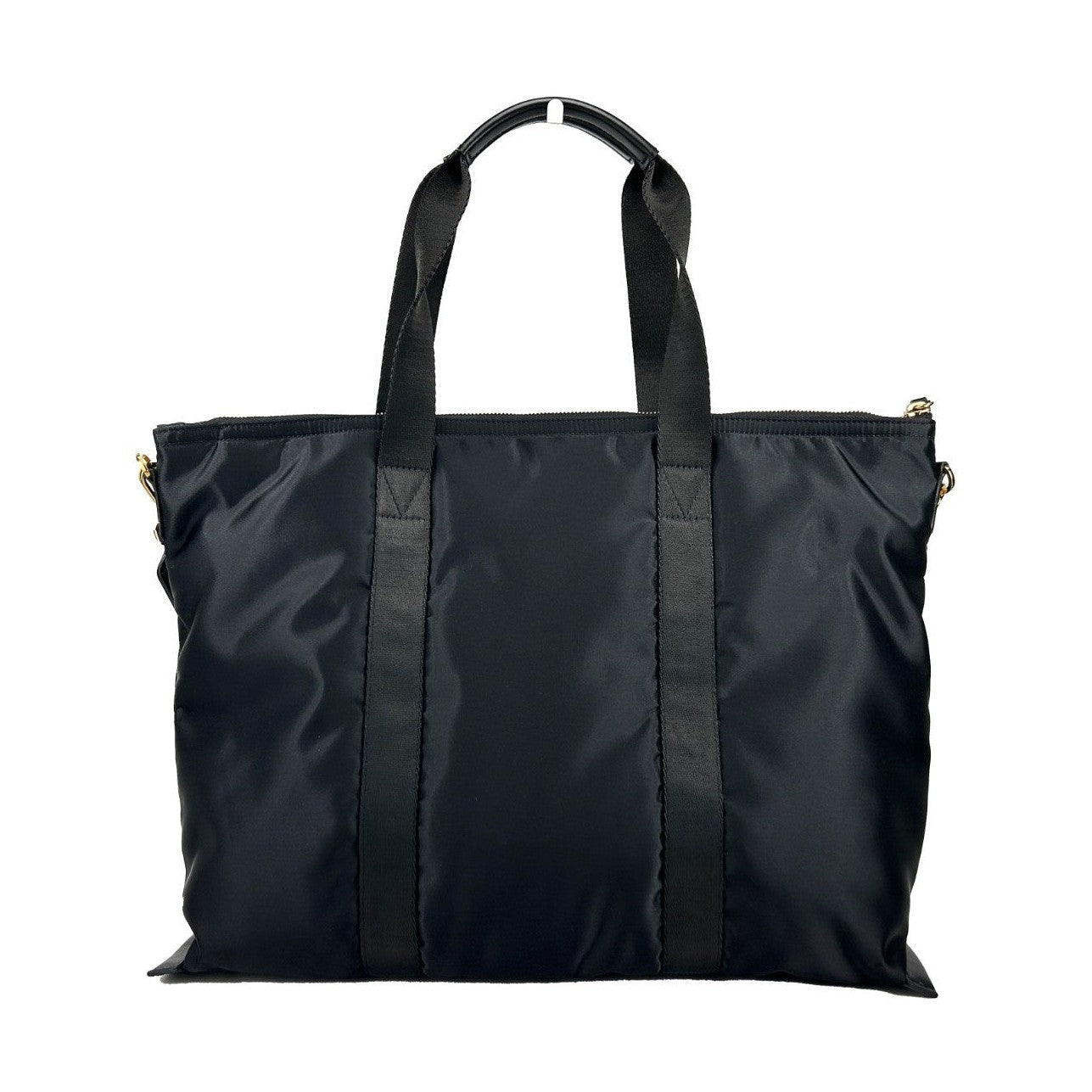 Versace Black Nylon Fabric La Medusa Shoulder Tote Bag