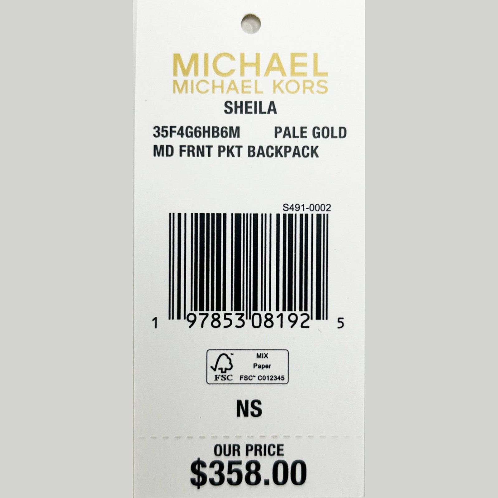 Michael Kors Sheila Medium PVC Backpack Bookbag