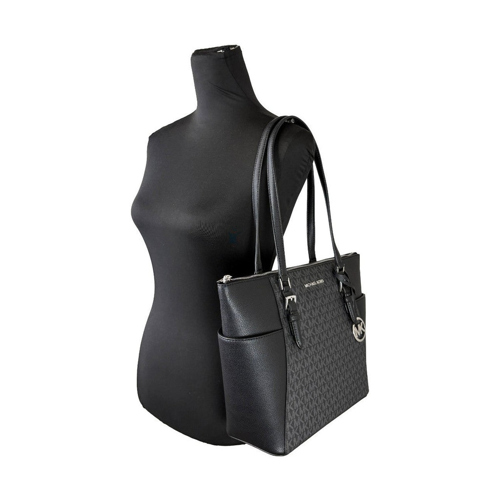 Michael Kors Charlotte Leather Top Zip Tote Bag