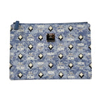 MCM Aren Flat Pouch Denim Crossbody Bag