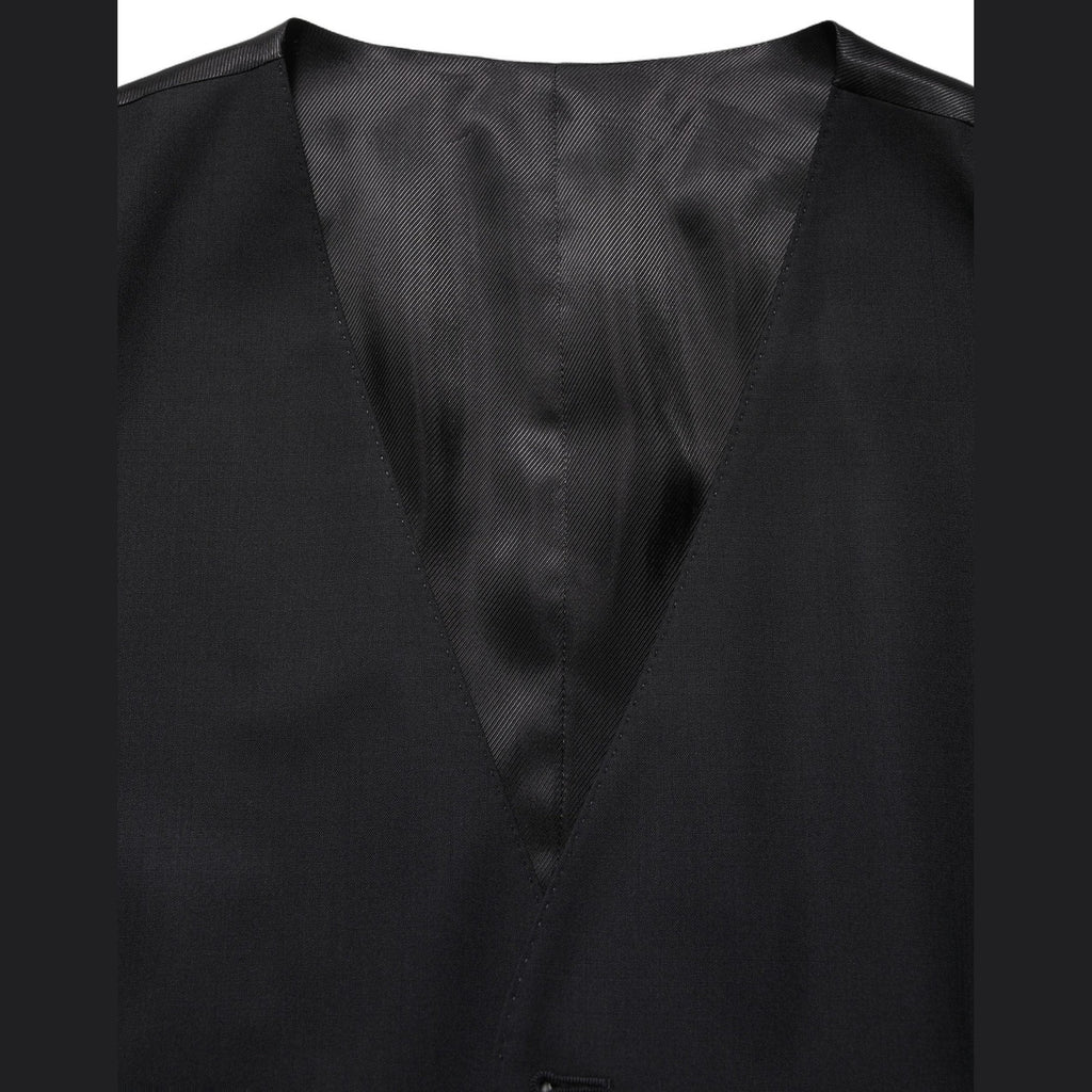 Dolce & Gabbana Black Wool Single Breasted Waistcoat Vest