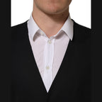 Dolce & Gabbana Black Wool Single Breasted Waistcoat Vest