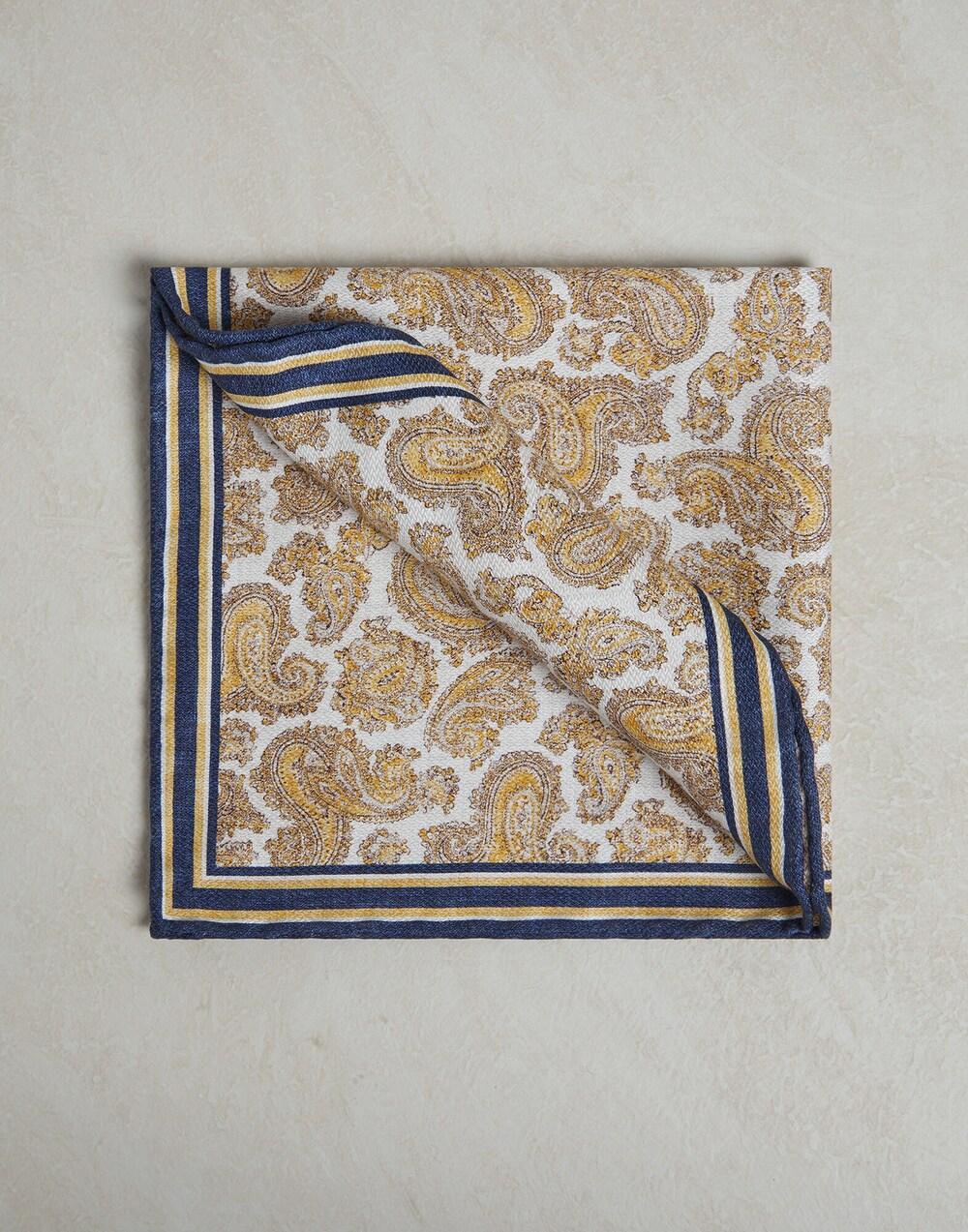 Brunello Cucinelli Yellow Silk Pocket Square