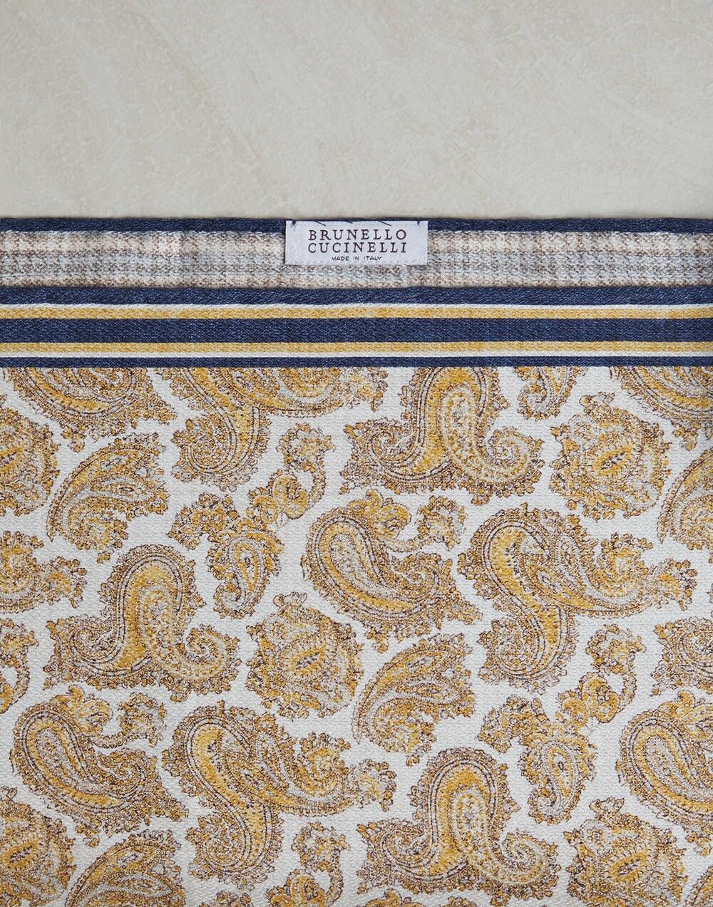 Brunello Cucinelli Yellow Silk Pocket Square