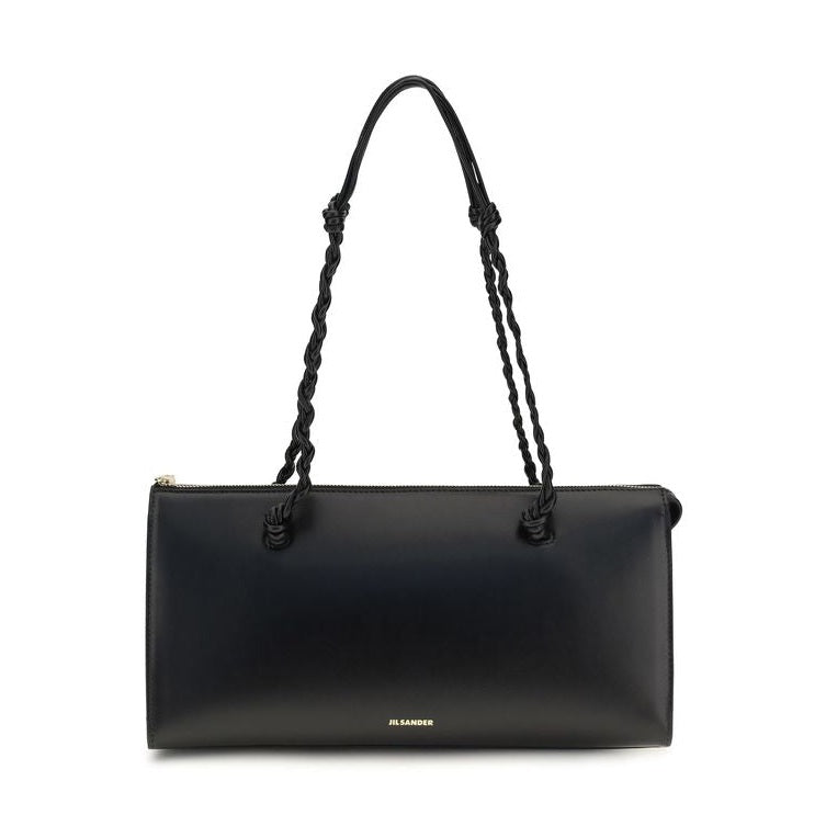 Jil Sander Black Calf Leather Bos Taurus Shoulder Bag