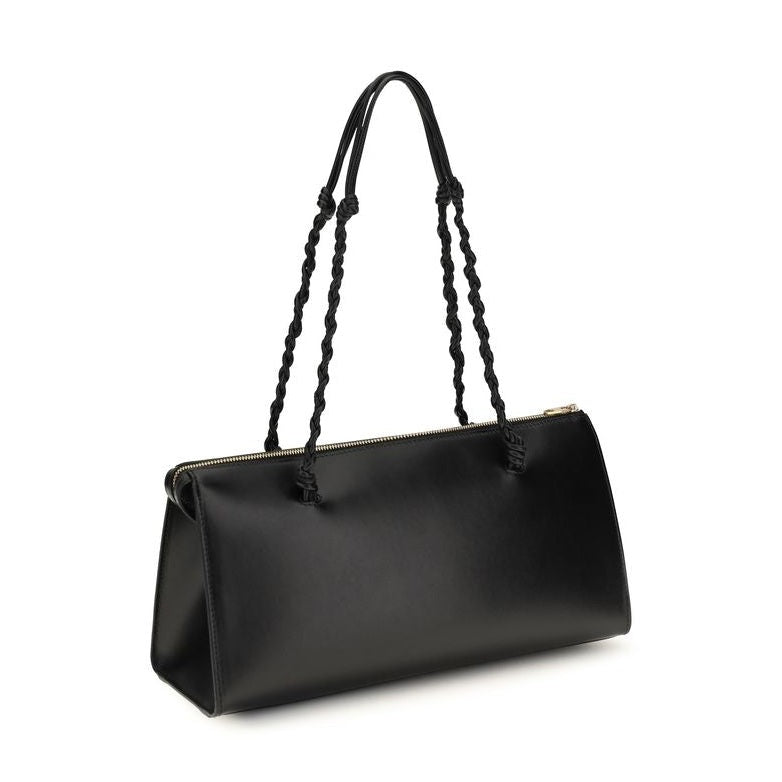 Jil Sander Black Calf Leather Bos Taurus Shoulder Bag