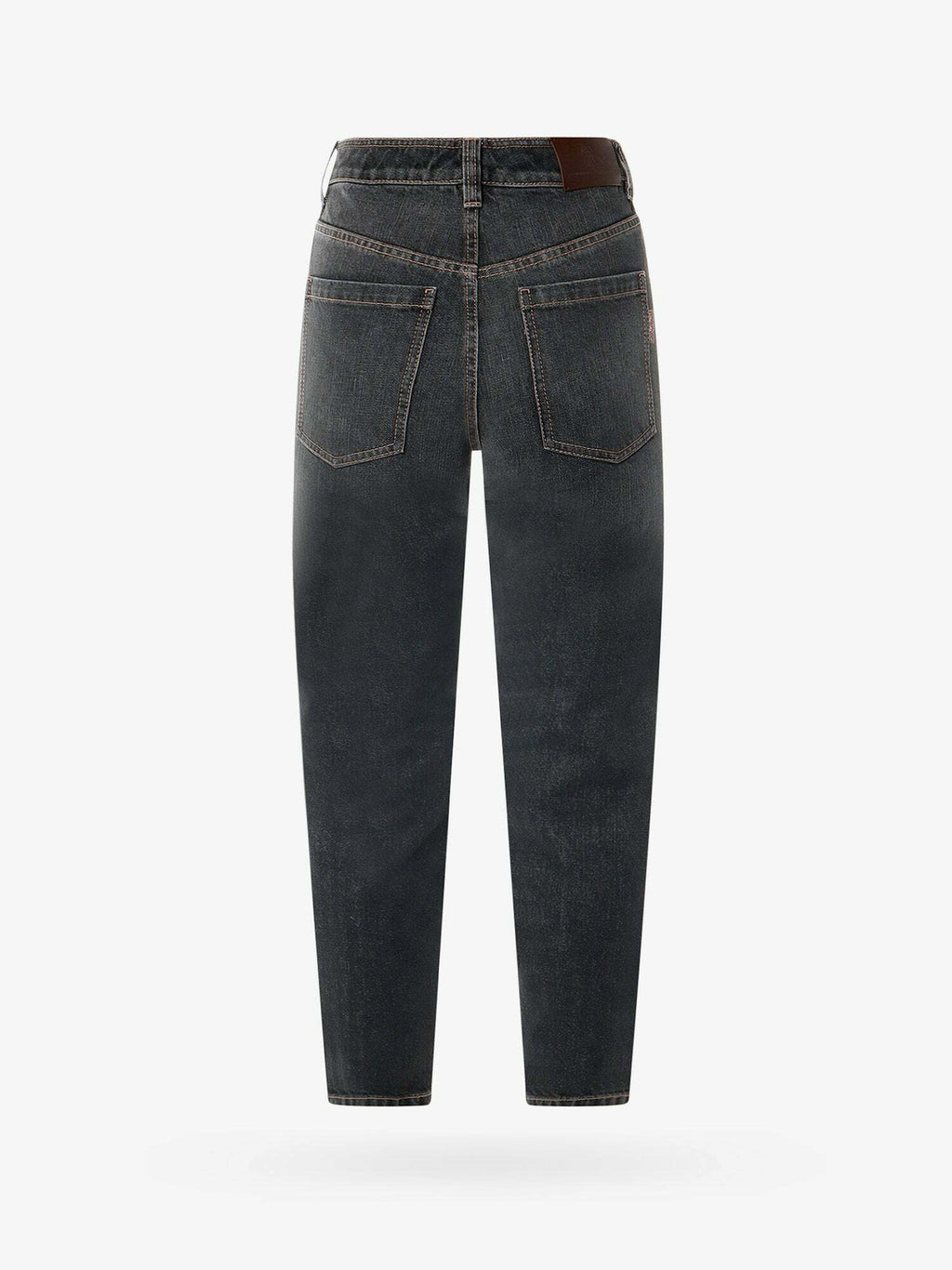 Brunello Cucinelli Black Cotton Relaxed Fit Jeans