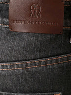 Brunello Cucinelli Black Cotton Relaxed Fit Jeans