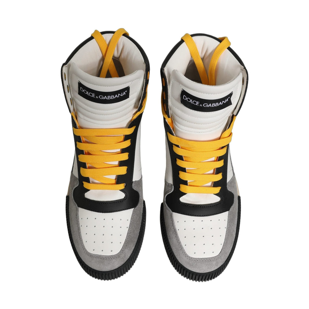 Dolce & Gabbana Multicolor Leather High Top Sneakers Shoes