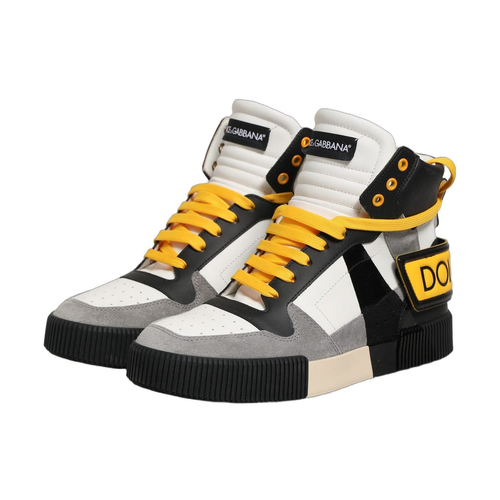 Dolce & Gabbana Multicolor Leather High Top Sneakers Shoes