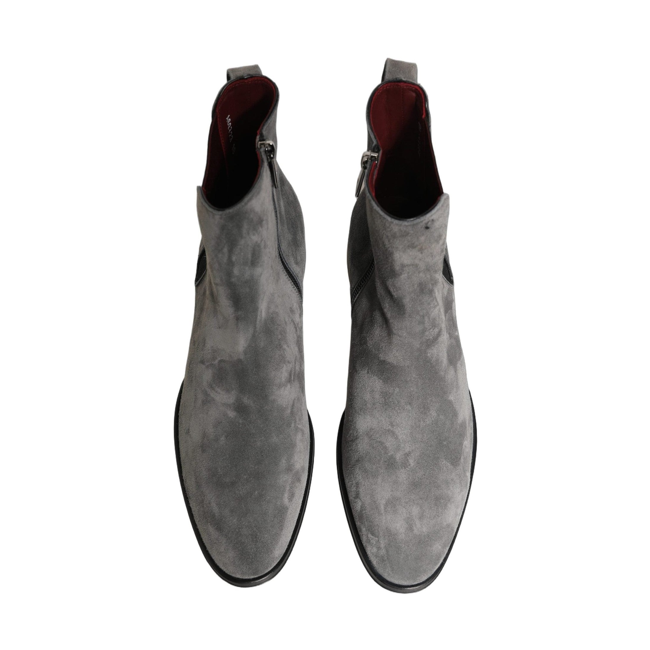 Dolce & Gabbana Gray Suede Leather Chelsea Boots Shoes