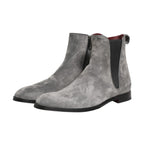 Dolce & Gabbana Gray Suede Leather Chelsea Boots Shoes