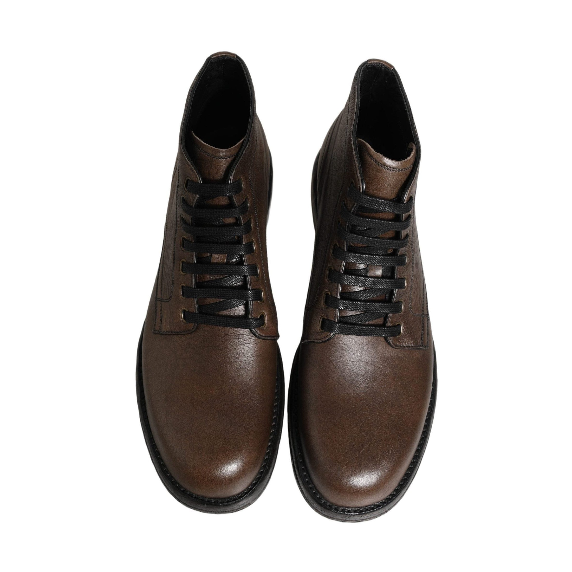Dolce & Gabbana Brown Perugino Leather Men Ankle Boots Shoes