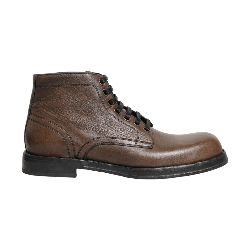 Dolce & Gabbana Brown Perugino Leather Men Ankle Boots Shoes
