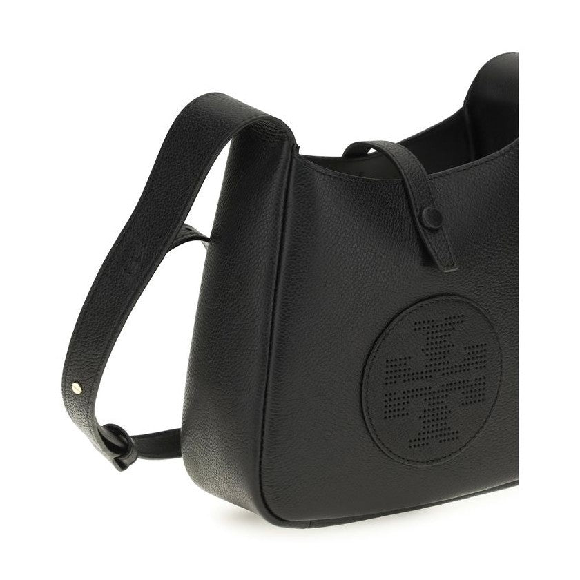Tory Burch Black Calf Leather Bos Taurus Shoulder Bag