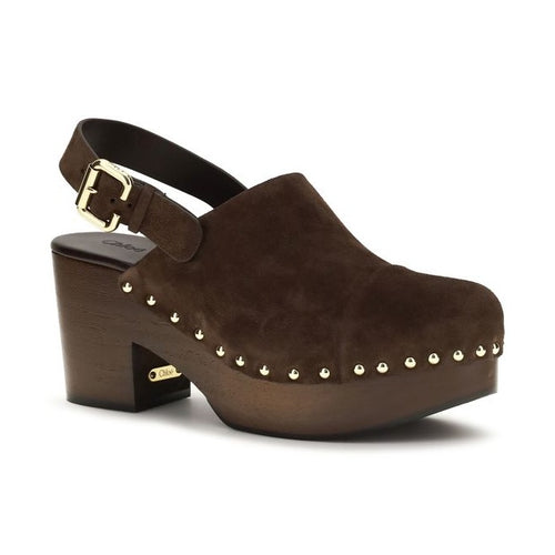 Chloé Brown Calf Leather Bos Taurus Clogs