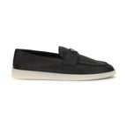 Prada Black Calf Leather Bos Taurus Slip-On Loafers
