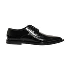 Dolce & Gabbana Black Leather Men Derby Dress Formal Shoes