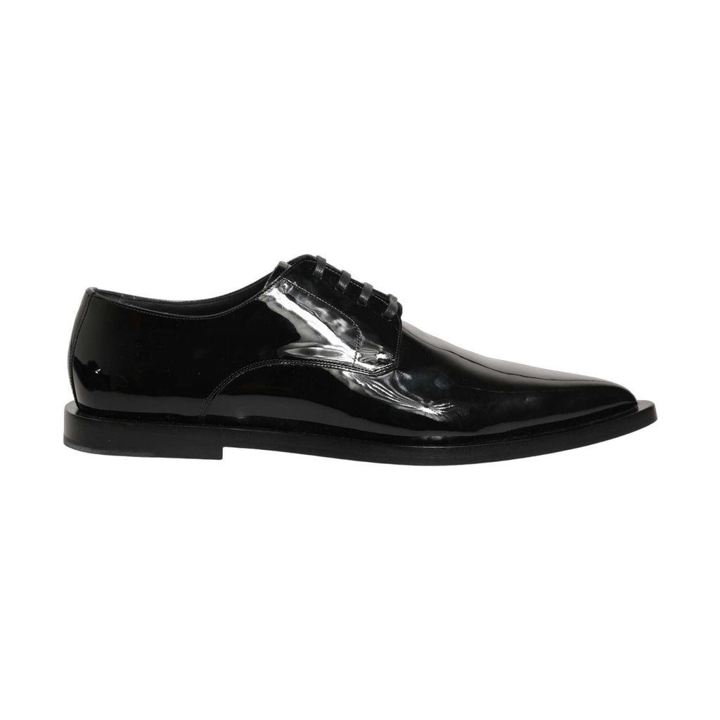 Dolce & Gabbana Black Leather Men Derby Dress Formal Shoes