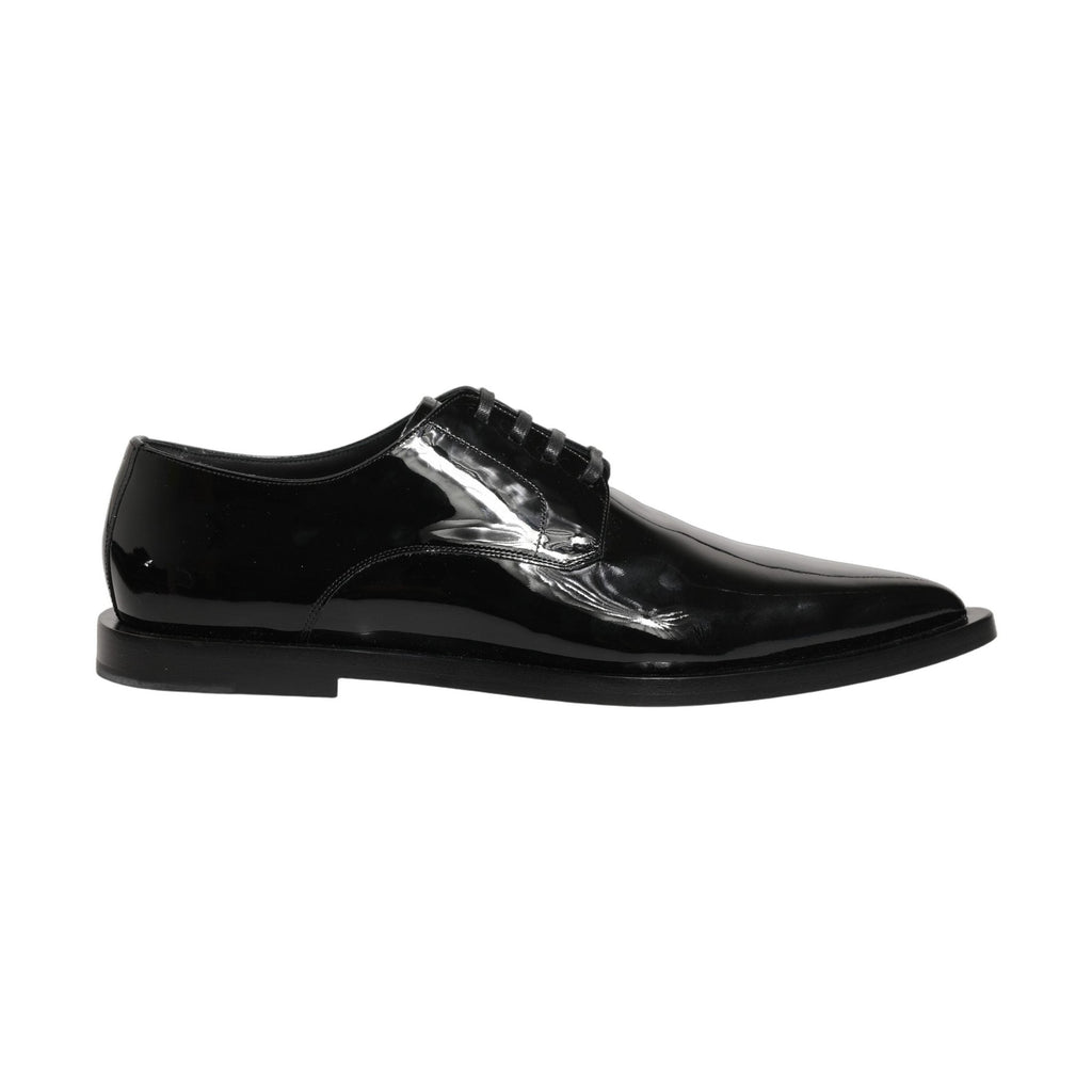 Dolce & Gabbana Black Leather Men Derby Dress Formal Shoes