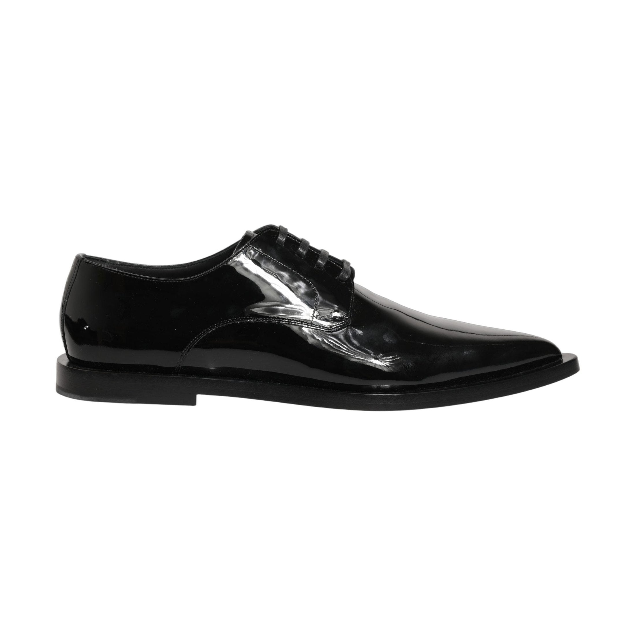 Dolce & Gabbana Black Leather Men Derby Dress Formal Shoes