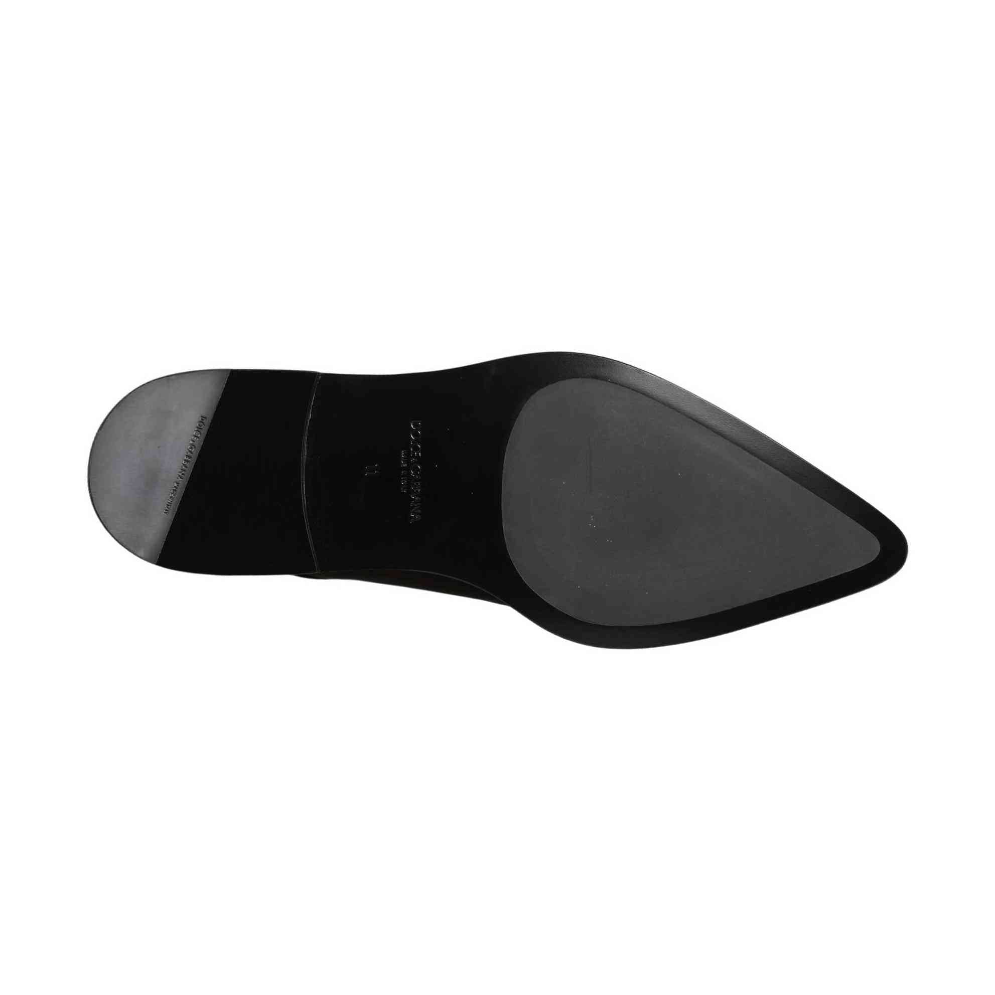 Dolce & Gabbana Black Leather Men Derby Dress Formal Shoes