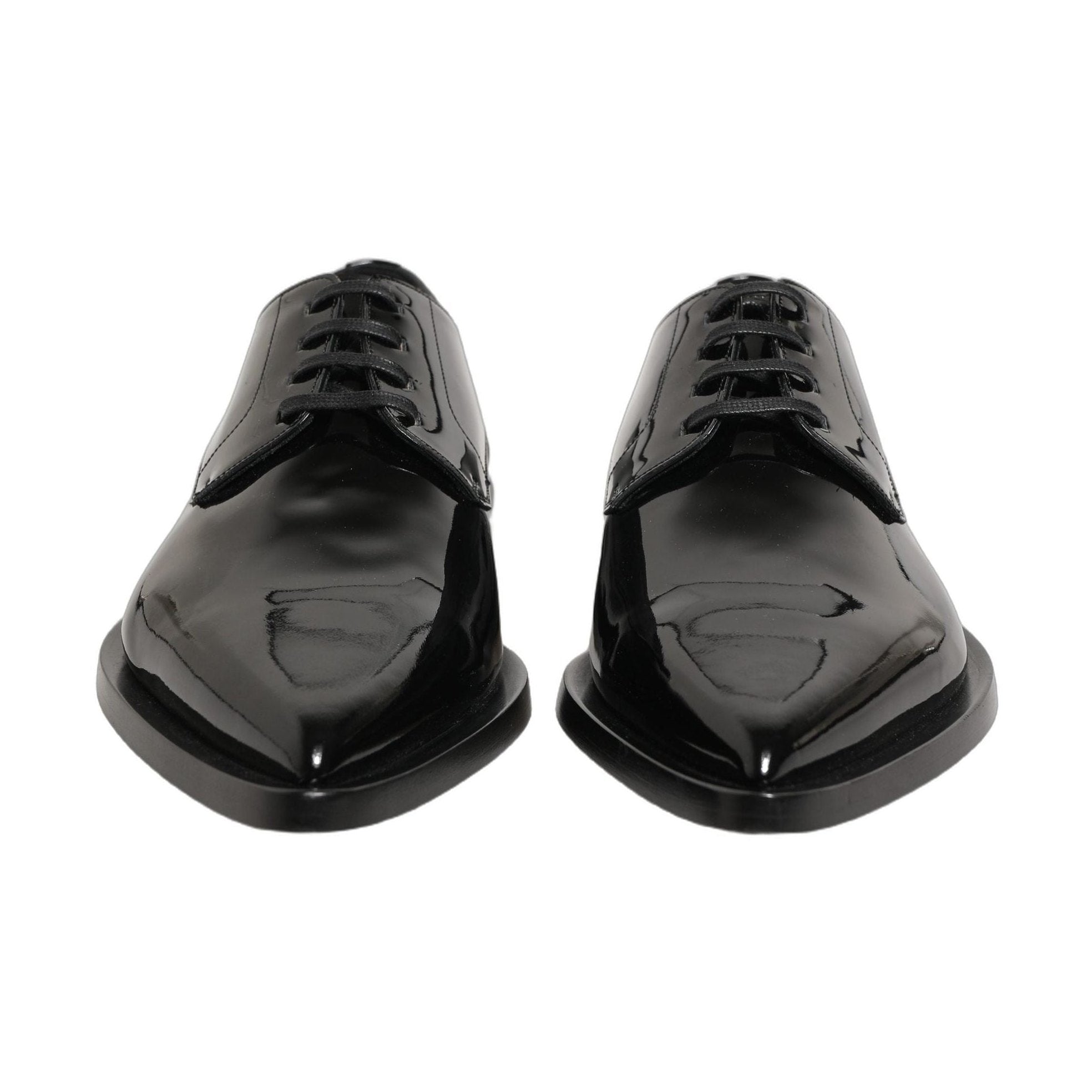 Dolce & Gabbana Black Leather Men Derby Dress Formal Shoes