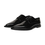 Dolce & Gabbana Black Leather Men Derby Dress Formal Shoes