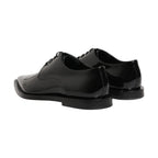 Dolce & Gabbana Black Leather Men Derby Dress Formal Shoes
