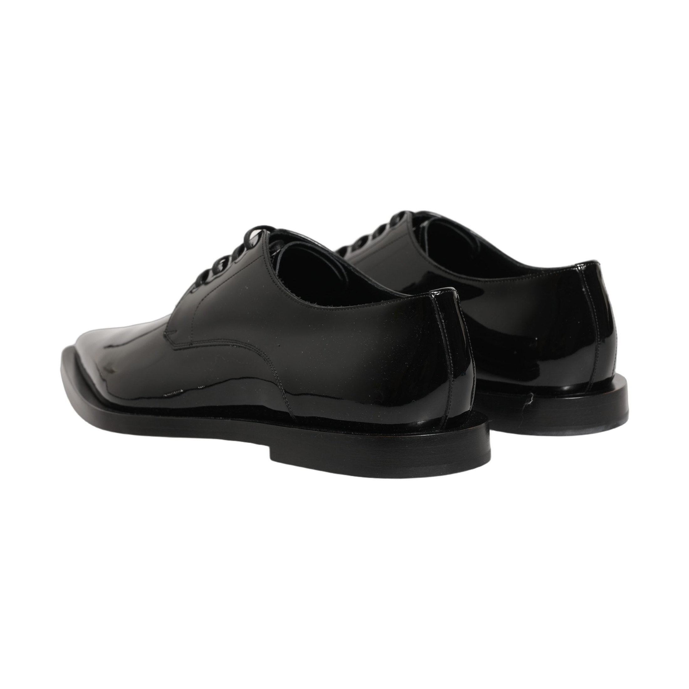 Dolce & Gabbana Black Leather Men Derby Dress Formal Shoes
