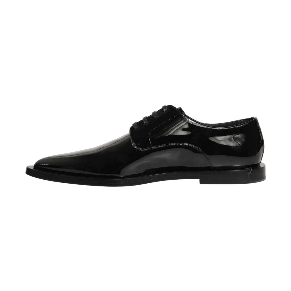 Dolce & Gabbana Black Leather Men Derby Dress Formal Shoes