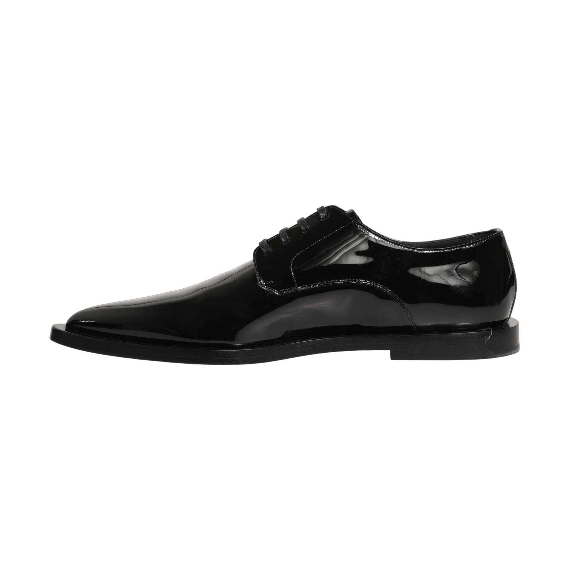 Dolce & Gabbana Black Leather Men Derby Dress Formal Shoes