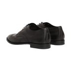 Dolce & Gabbana Black Embroidered Leather Derby Dress Shoes