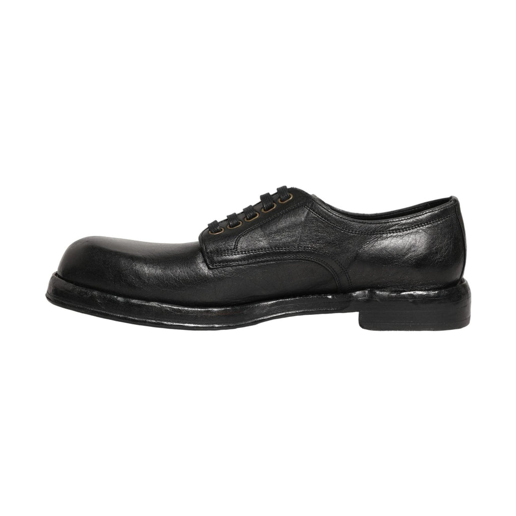Dolce & Gabbana Black Leather Lace Up Derby Dress Men Shoes