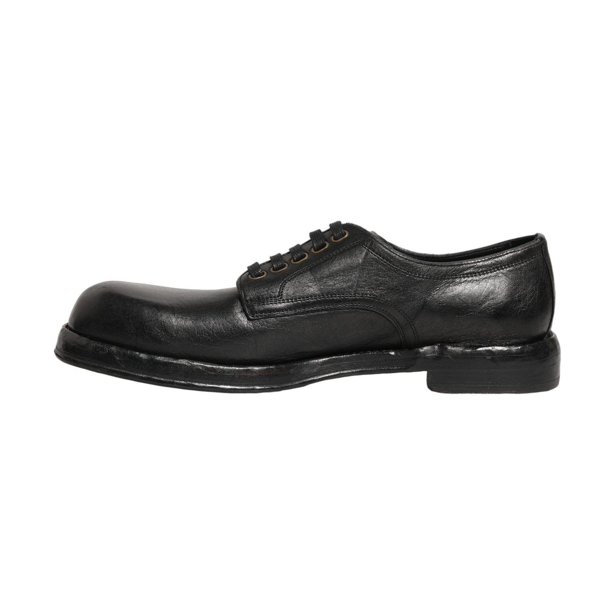 Dolce & Gabbana Black Leather Lace Up Derby Dress Men Shoes
