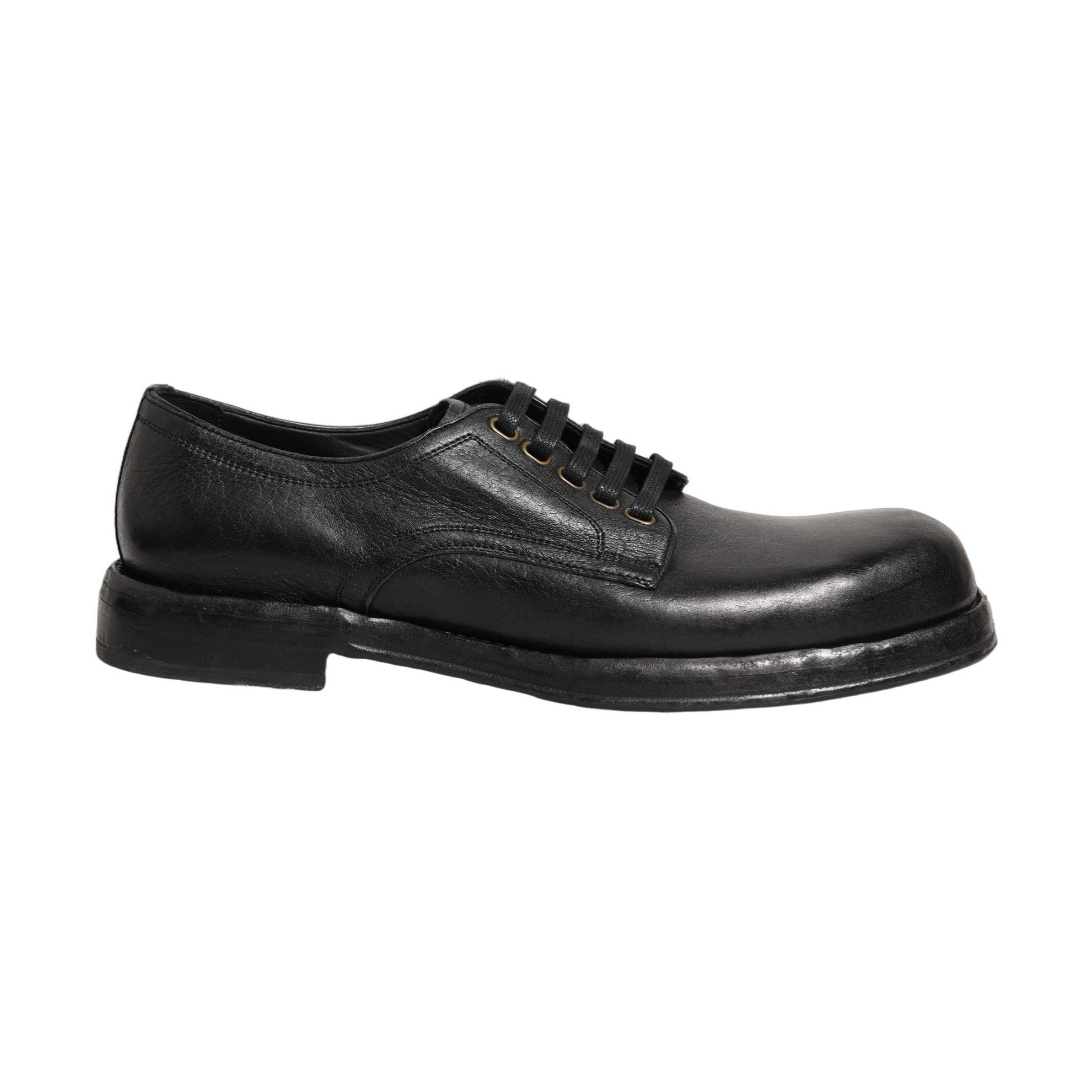 Dolce & Gabbana Black Leather Lace Up Derby Dress Men Shoes