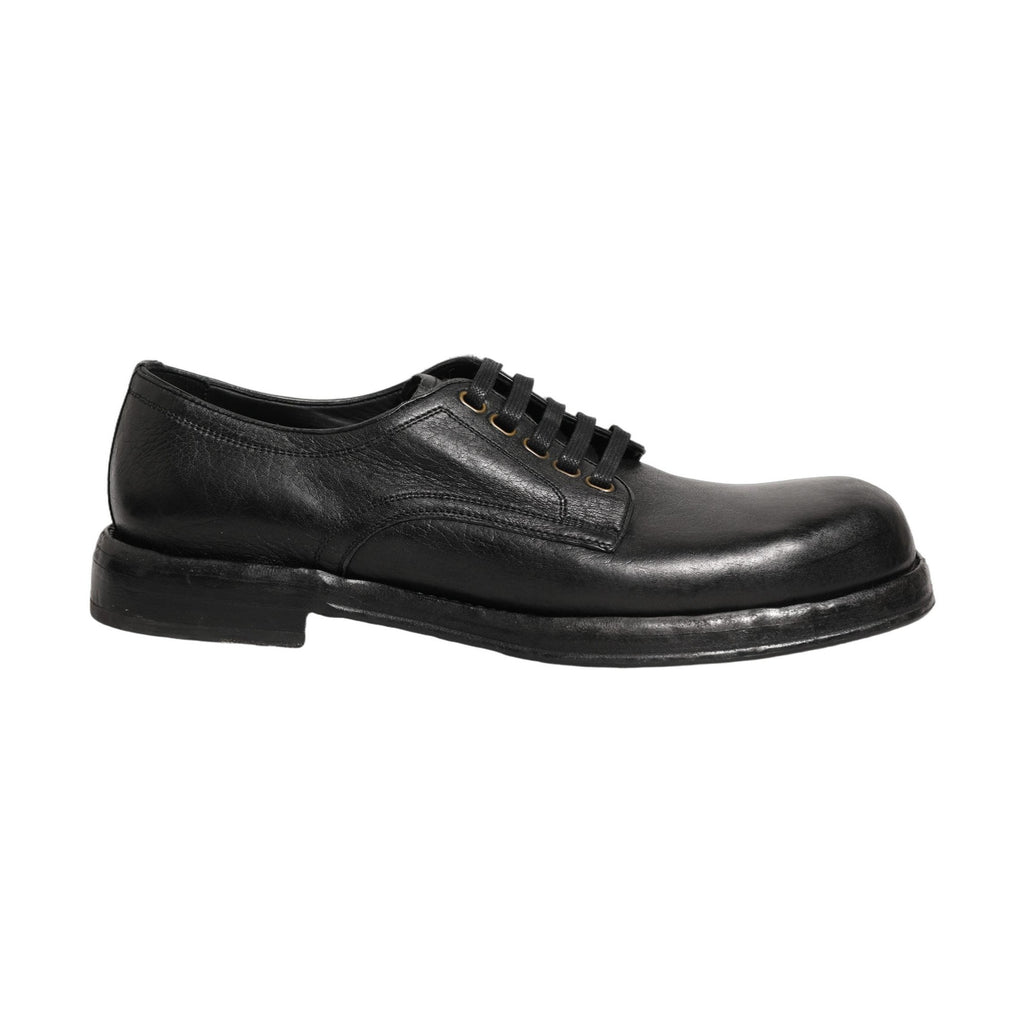 Dolce & Gabbana Black Leather Lace Up Derby Dress Men Shoes