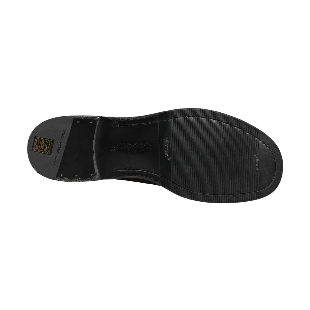 Dolce & Gabbana Black Leather Lace Up Derby Dress Men Shoes