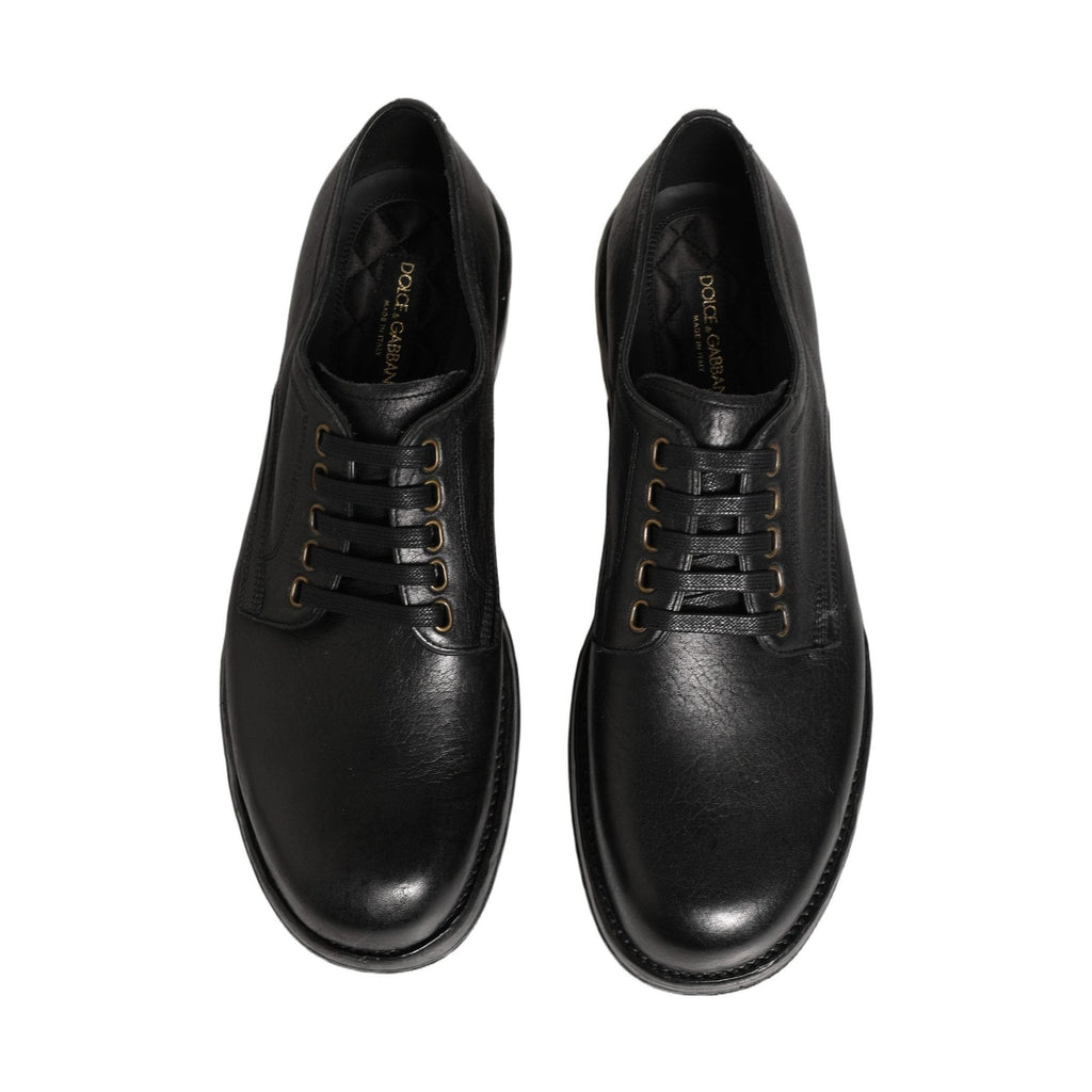 Dolce & Gabbana Black Leather Lace Up Derby Dress Men Shoes