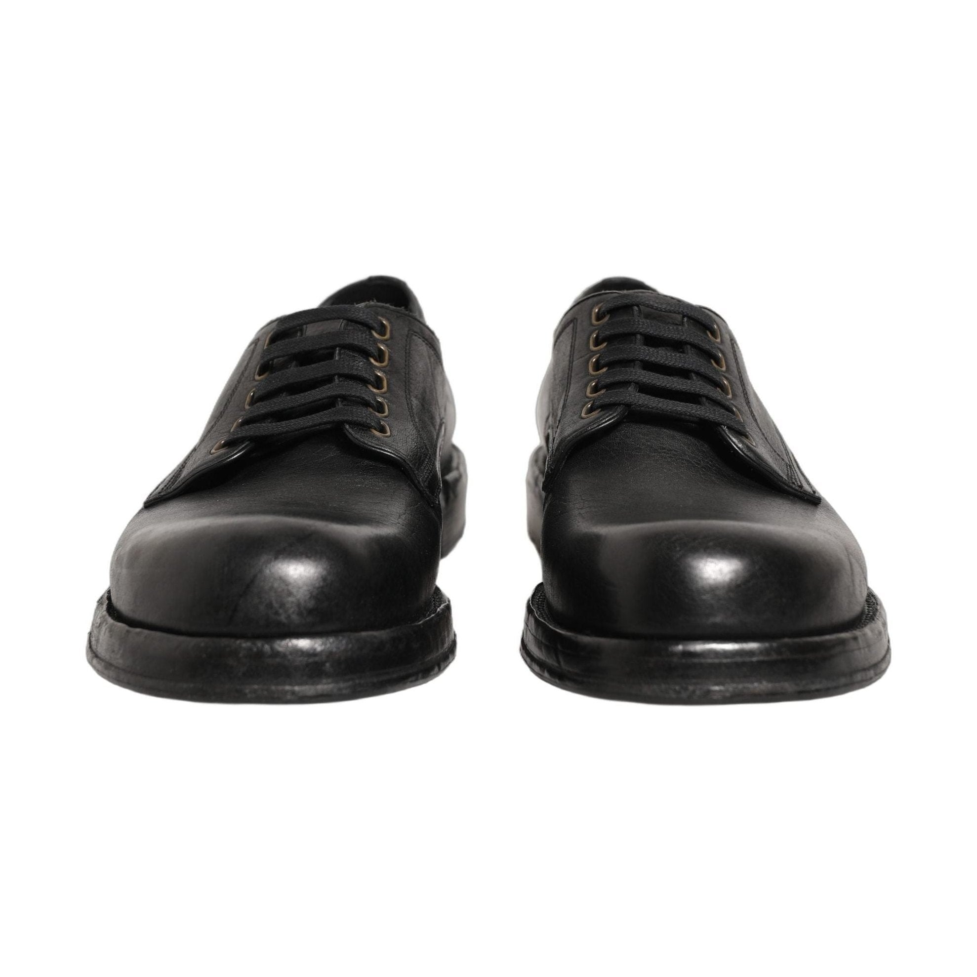 Dolce & Gabbana Black Leather Lace Up Derby Dress Men Shoes